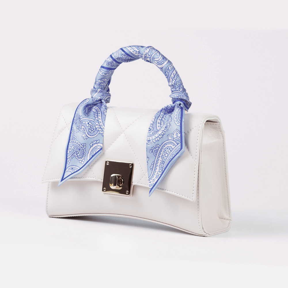 Blue Paisley Skinny Silk Scarf