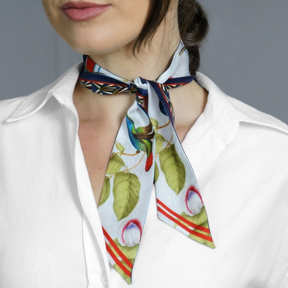 The Hummingbird by William Swainson Skinny Silk Scarf